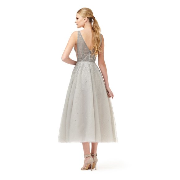 O'blanc Tulle Dress With Crystals - Picture 2 of 3